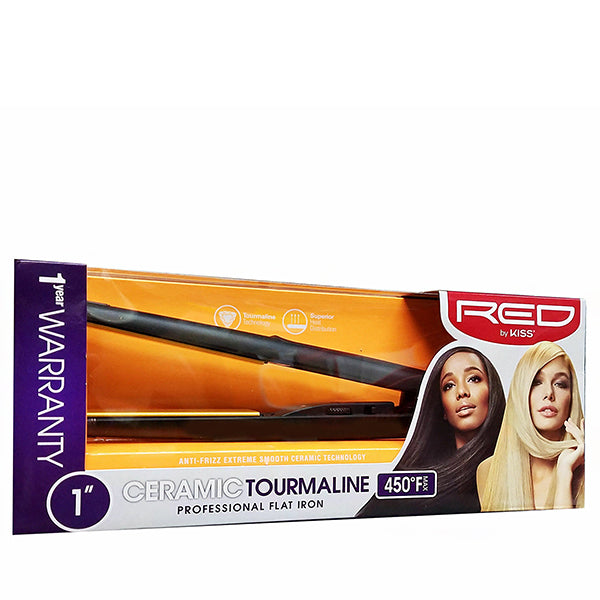 Red by Kiss Ceramic Tourmaline Professional Flat Iron 1 Inch FI100N