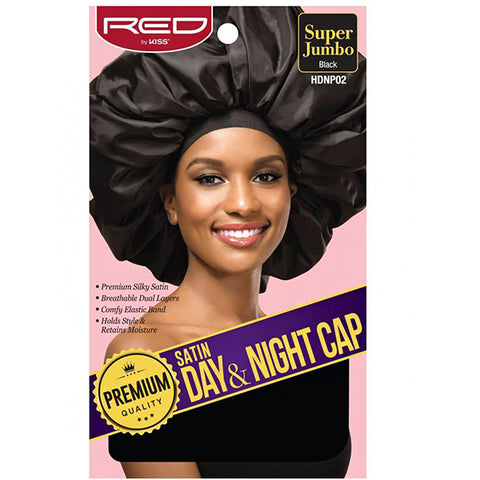 Red by Kiss HDNP02 Satin Day & Night Cap - Super Jumbo Black