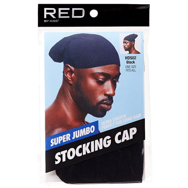 Red by Kiss HDS02 Super Jumbo Stocking Cap - Fits for long Hair Black