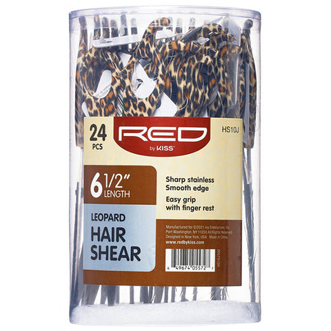 Red by Kiss HS10J 24pcs 6 1\/2\" Leopard Hair Shear Bucket