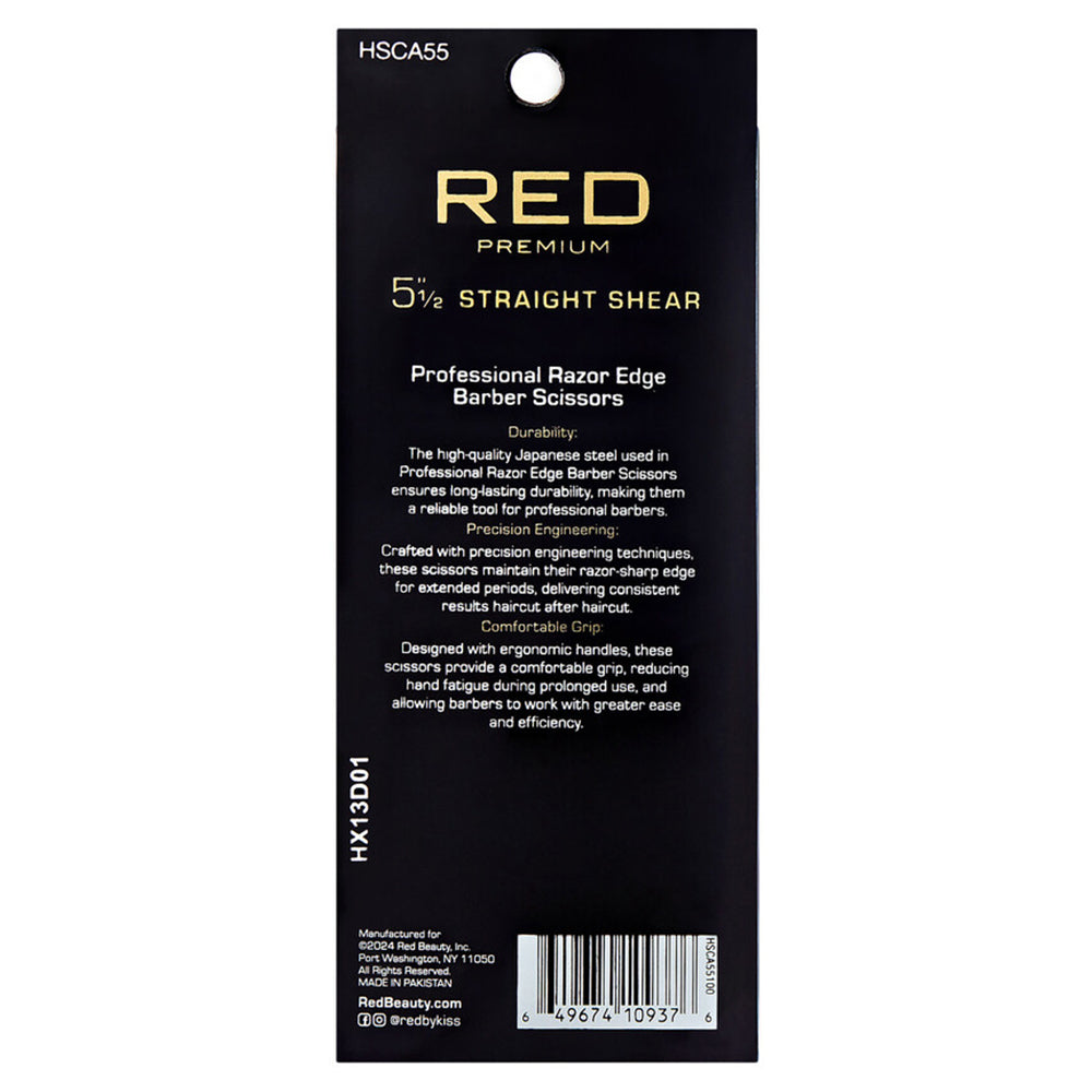 Red Premium HSCA55 Straight Hair Shear 5 1\/2\"