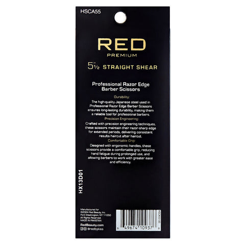 Red Premium HSCA55 Straight Hair Shear 5 1\/2\"
