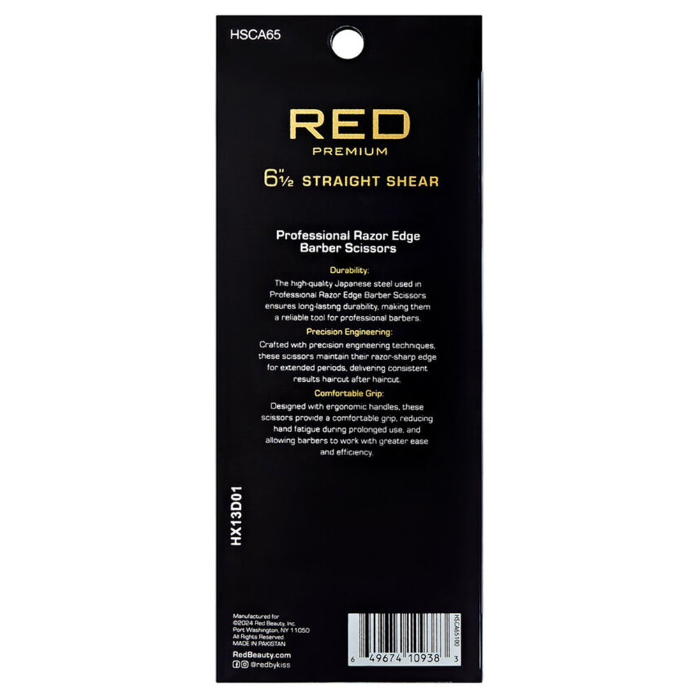 Red Premium HSCA65 Straight Hair Shear 6 1\/2\"