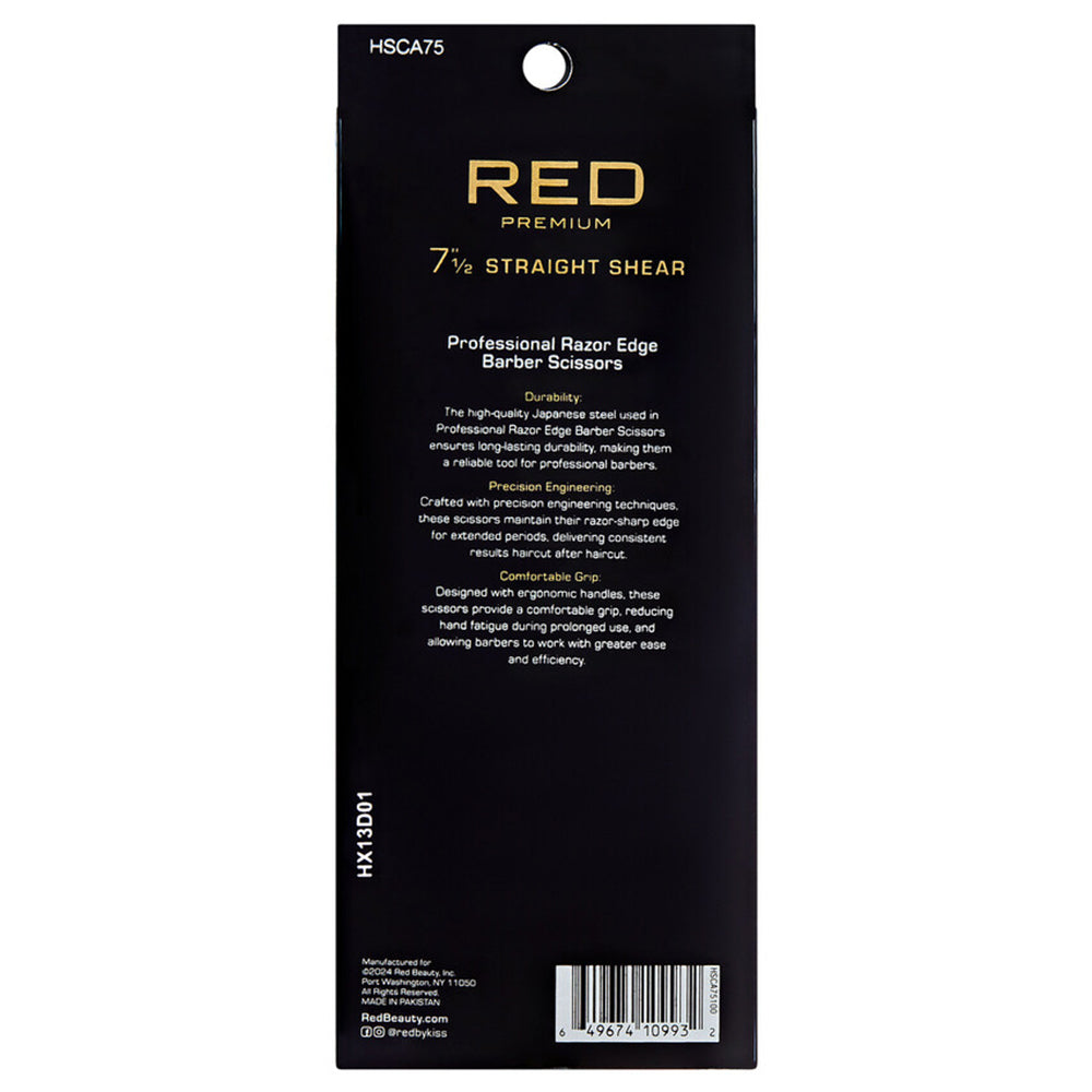 Red Premium HSCA75 Straight Hair Shear 7 1\/2\"