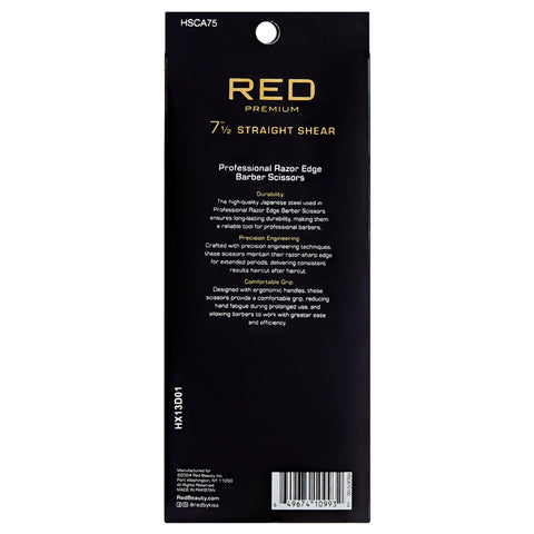 Red Premium HSCA75 Straight Hair Shear 7 1\/2\"