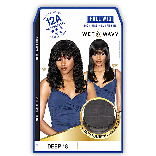 Sensationnel 100% Virgin Human Hair 12A Wet & Wavy Full Wig - DEEP 18