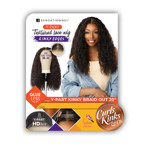 Sensationnel Curls Kinks & Co Synthetic Hair Glueless HD Lace Wig - Y PART KINKY BRAID OUT 20