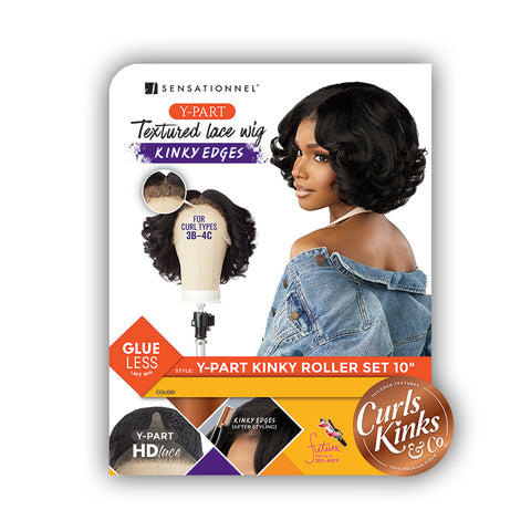 Sensationnel Curls Kinks & Co Synthetic Hair Glueless HD Lace Wig - Y PART KINKY ROLLER SET 10