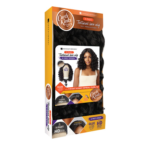 Sensationnel Curls Kinks & Co Synthetic Hair Glueless HD Lace Wig - Y PART KINKY SPIRAL CURL 14