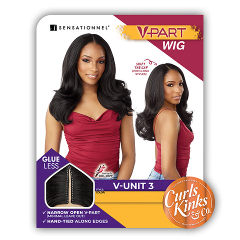 Sensationnel Curls Kinks & Co Synthetic Hair Glueless V Part Wig - V UNIT 3