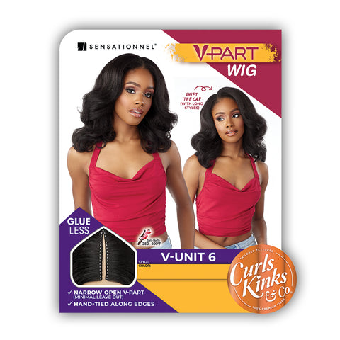 Sensationnel Curls Kinks & Co Synthetic Hair Glueless V Part Wig - V UNIT 6
