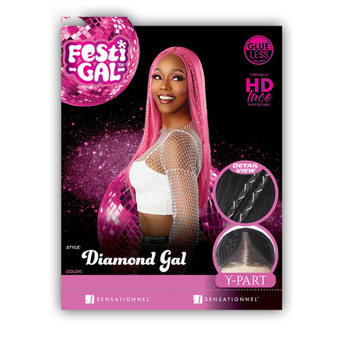 Sensationnel Festigal Synthetic Hair Glueless HD Lace Front Wig - DIAMOND GAL