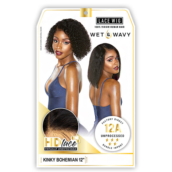 Sensationnel Human Hair 12A Wet & Wavy HD Lace Wig - KINKY BOHEMIAN 12