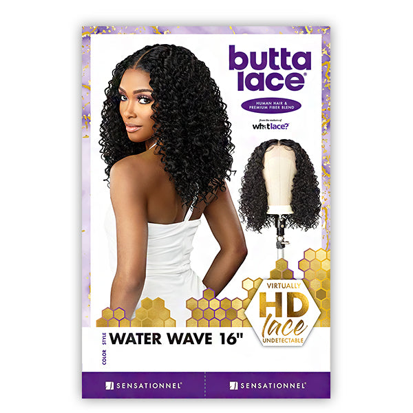 Sensationnel Human Hair Blend Butta HD Lace Front Wig - WATER WAVE 16