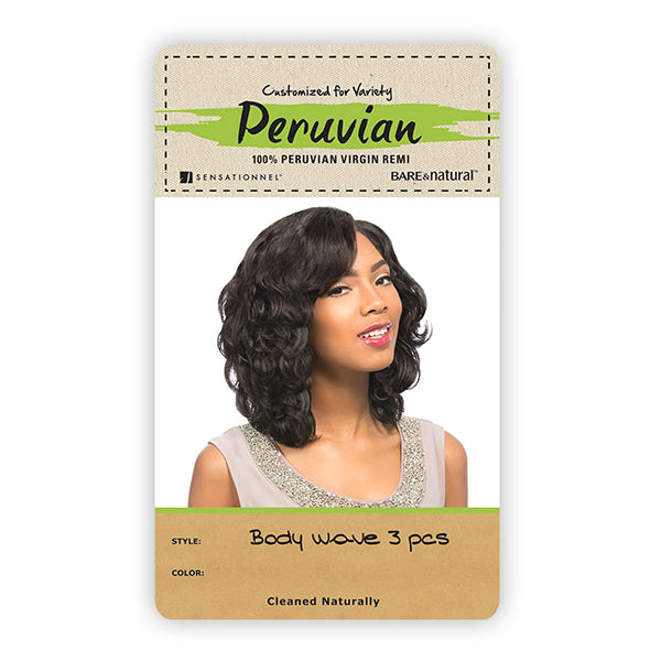 Sensationnel Peruvian Virgin Hair Bare & Natural BODY WAVE 10S 3PCS
