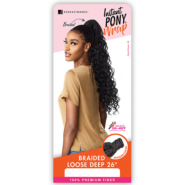 Sensationnel Ponytail Instant Pony Wrap - BRAIDED LOOSE DEEP 26