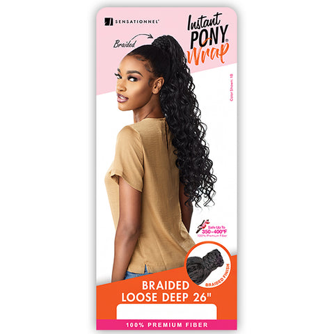 Sensationnel Ponytail Instant Pony Wrap - BRAIDED LOOSE DEEP 26