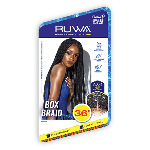 Sensationnel Ruwa 4x4 Lace Parting Swiss Lace Wig BOX BRAID 36