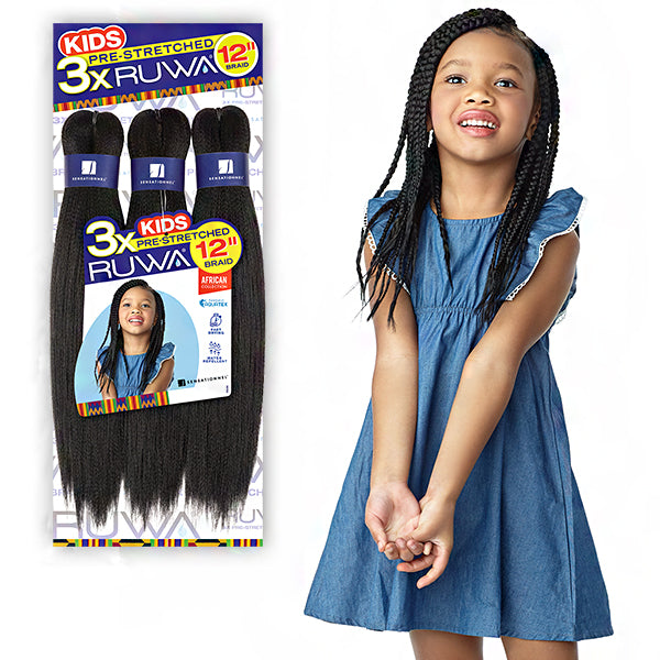 Sensationnel Synthetic Braid 3X RUWA PRE STRETCHED BRAID 12 (KIDS)