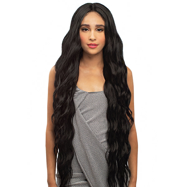 Sensual Human Hair Blend Hybrid Lace Front Wig - HB004