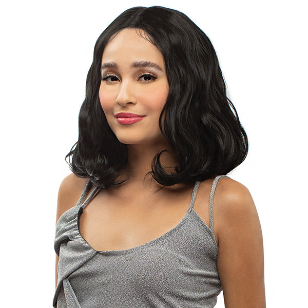 Sensual Human Hair Blend Hybrid Lace Front Wig - HB006
