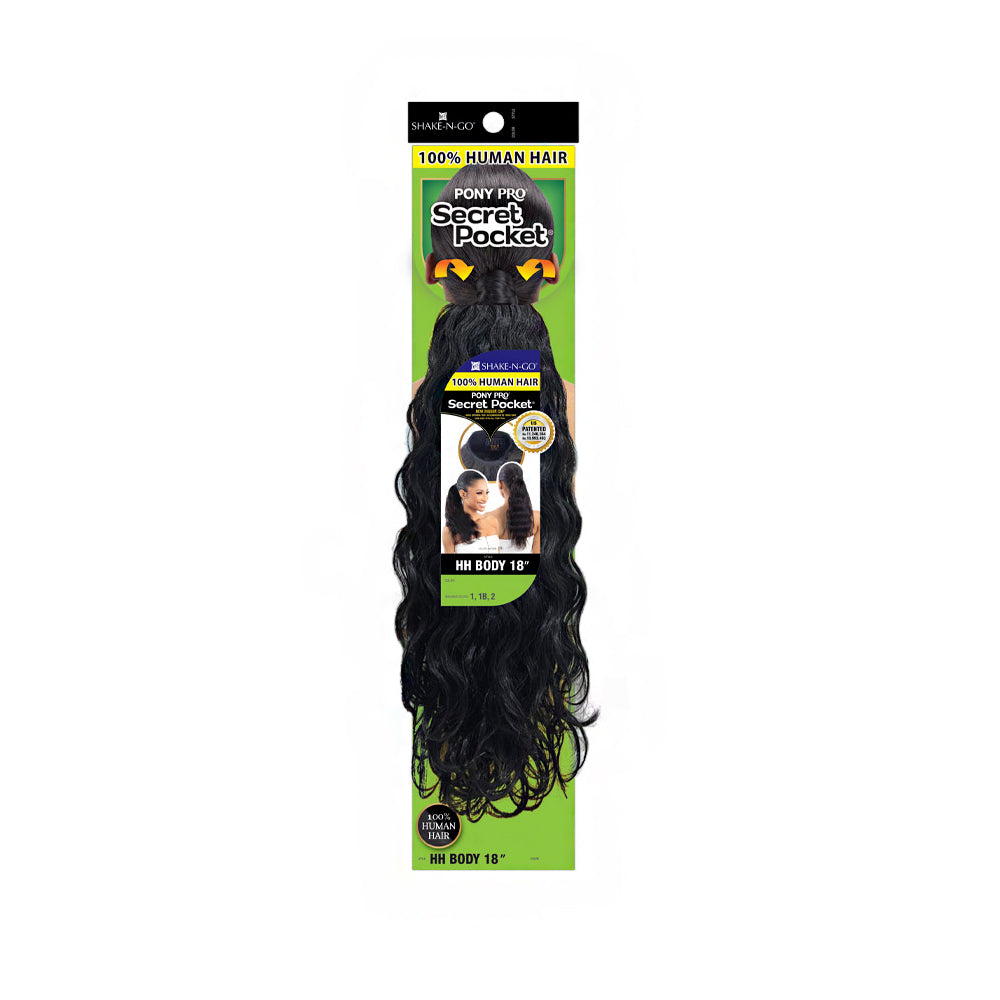 Shake N Go Pony Pro Secret Pocket Ponytail HH BODY 18