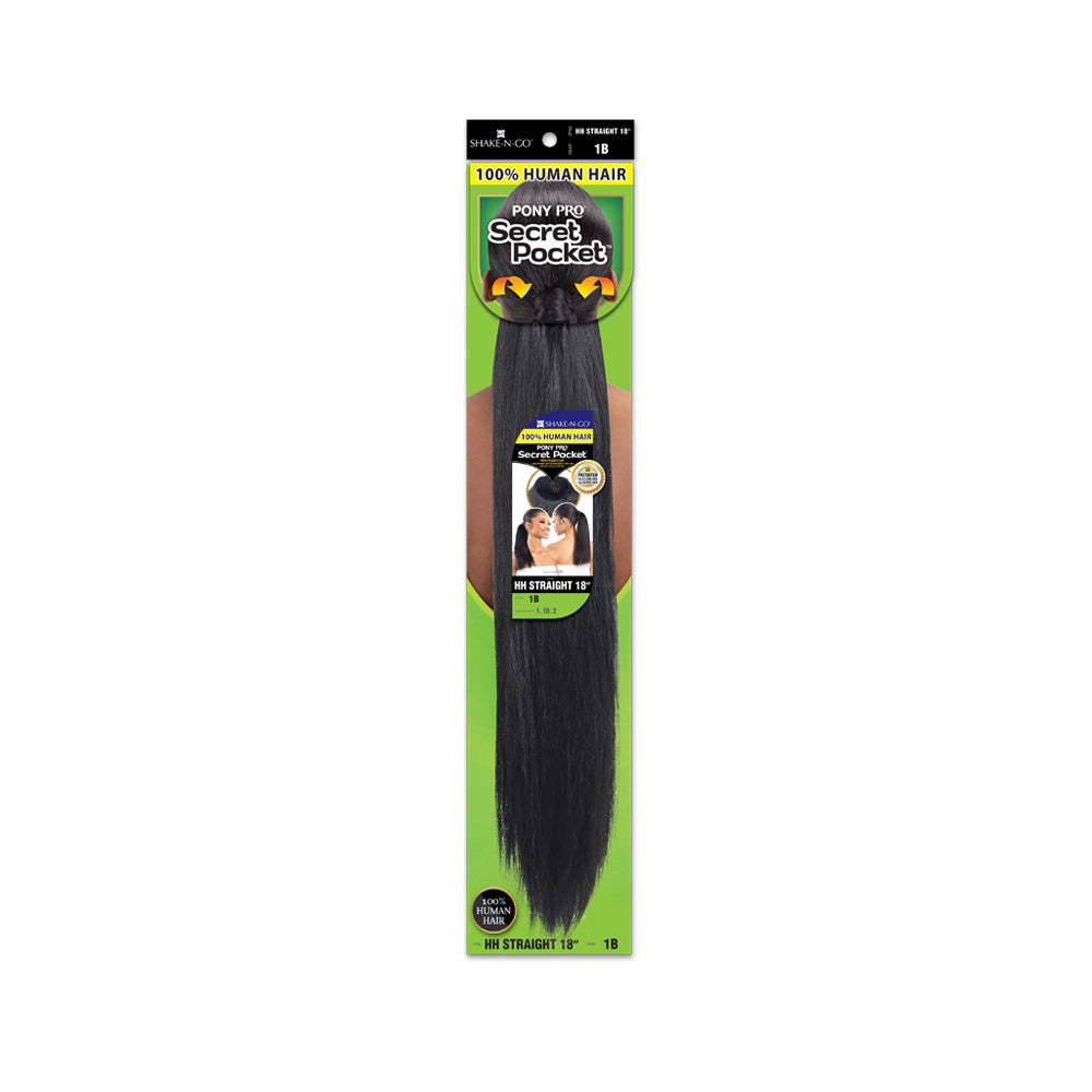 Shake N Go Pony Pro Secret Pocket Ponytail HH STRAIGHT 18