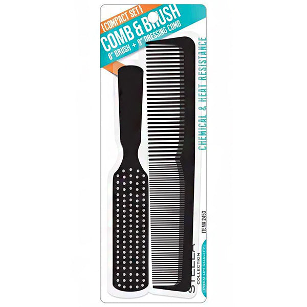 Stella Collection #2453 8\" Brush & 9\" Dressing Comb Compact Set