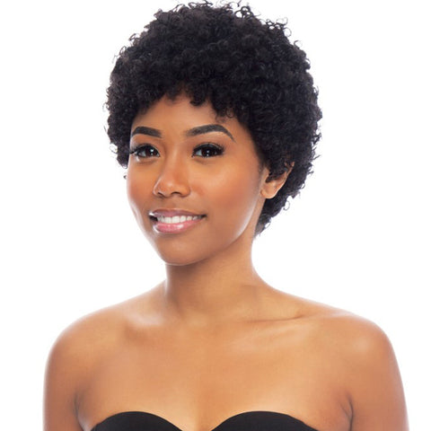 The Wig Black Pink Pure Virgin Remy 100% Human Hair Wig HHBW COIL CURL