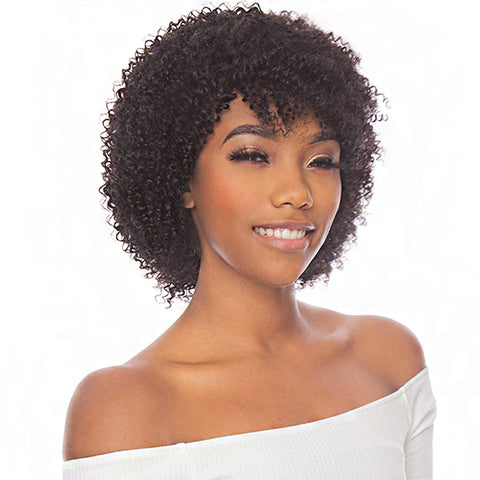 The Wig Black Pink Pure Virgin Remy Human Hair Wig - HHBW.SHORT CURL