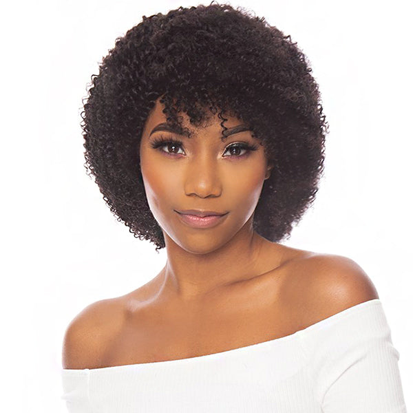 The Wig Black Pink Pure Virgin Remy Human Hair Wig - HHBW.SHORT CURL