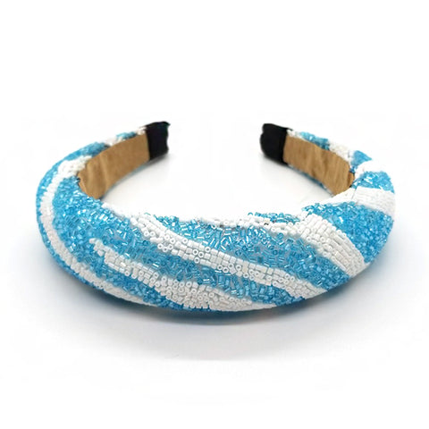 Wide Padded Beaded Zebra Leopard Hard Headband