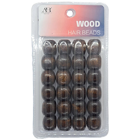 WIGO Collection - (BD02 - Wooden Hair Beads Large Hole D.Brown)