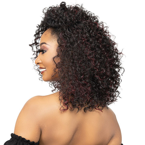 Janet Collection Remy illusion Human Hair Blend Half Wig - DOHA