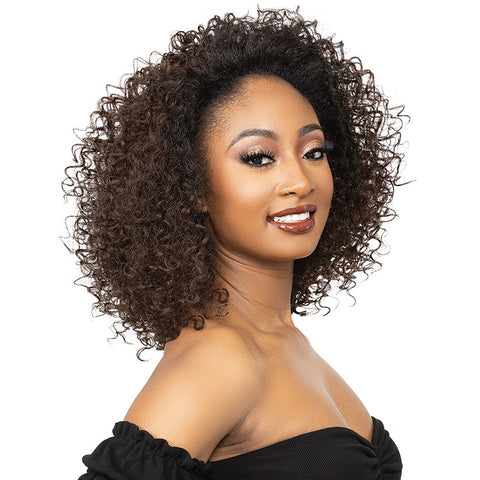 Janet Collection Remy illusion Human Hair Blend Half Wig - DOHA