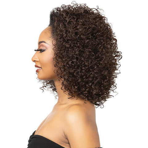 Janet Collection Remy illusion Human Hair Blend Half Wig - DOHA