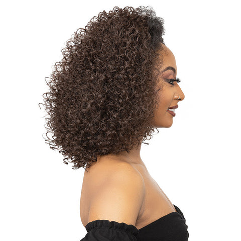 Janet Collection Remy illusion Human Hair Blend Half Wig - DOHA