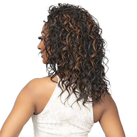Janet Collection Remy illusion Human Hair Blend Half Wig - KOBE