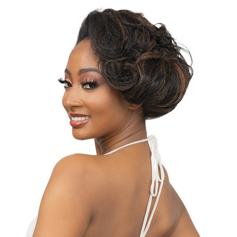 Janet Collection Remy illusion Human Hair Blend Half Wig - OSLO