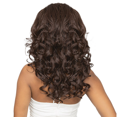 Janet Collection Remy illusion Human Hair Blend Half Wig - OSLO