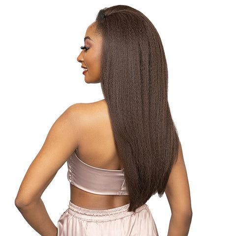 Janet Collection Remy illusion Human Hair Blend Half Wig - VIGO