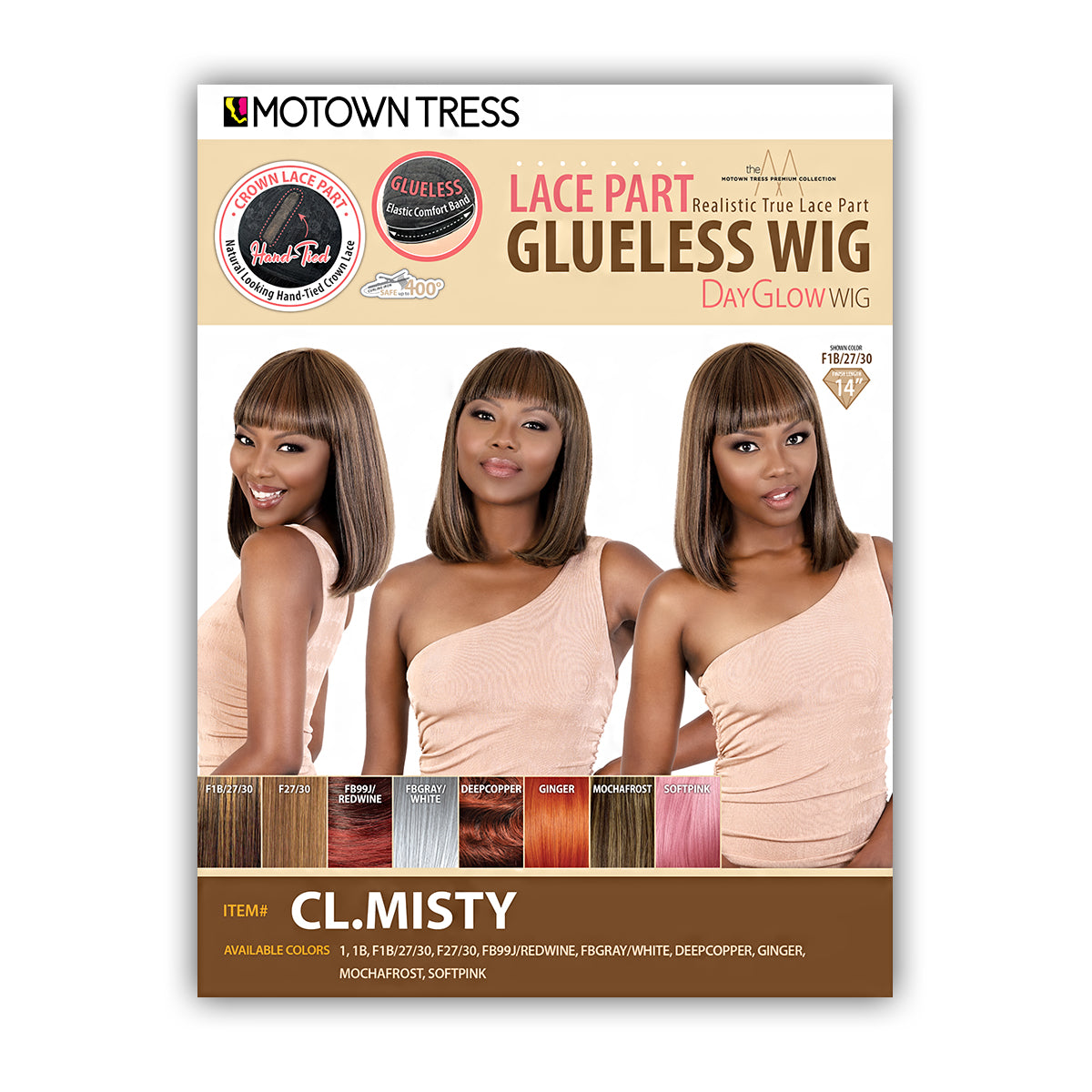 Motown Tress DayGlow Synthetic Hair Lace Part Glueless Wig - CL MISTY