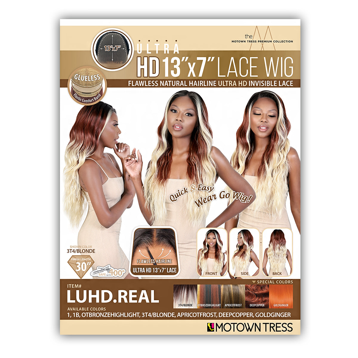 Motown Tress Synthetic Hair 13x7 Glueless HD Lace Wig - LUHD REAL