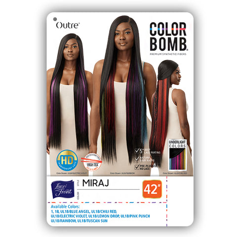 Outre Color Bomb Synthetic Hair HD Lace Front Wig - MIRAJ