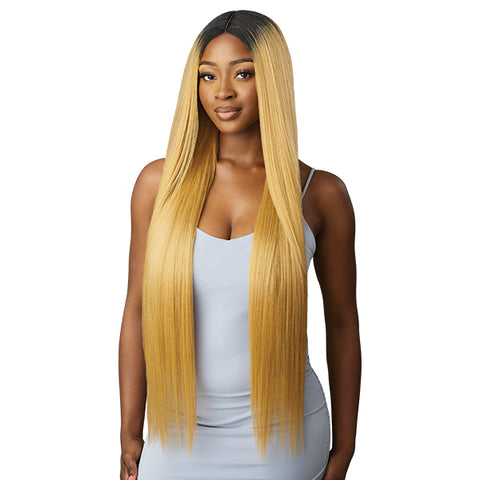 Outre Purple Pack Brazilian Boutique Human Hair Blend Weaving - VIRGIN SLEEK PRESSED 4PCS (26\/28\/30 + 4 inch lace closure)