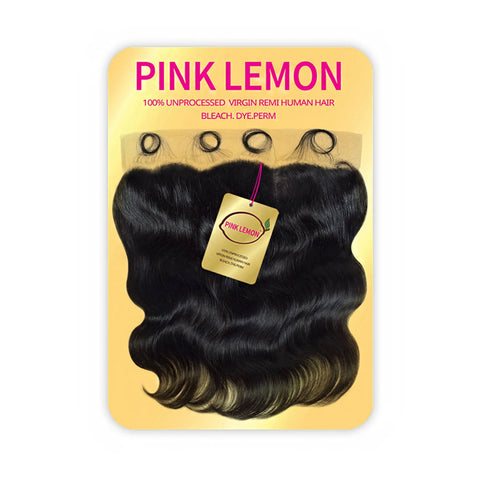 Pink Lemon 100% Unprocessed Virgin Remi Hair 13x4 Full Lace Closure - BODY WAVE 12