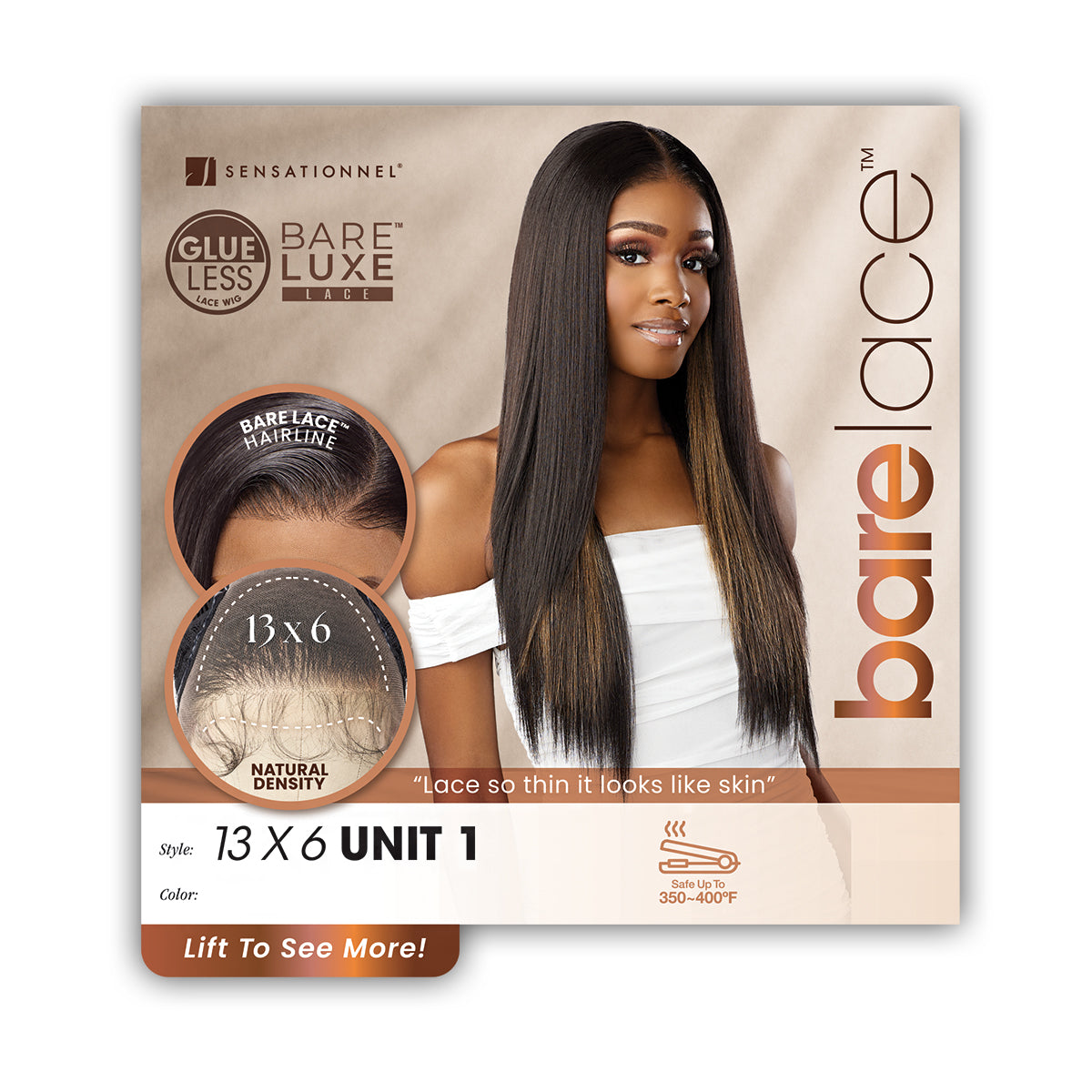 Sensationnel Barelace Synthetic Hair 13x6 Glueless BARELUXE Lace Wig - 13X6 UNIT 1