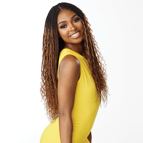 Sensationnel Cloud 9 Synthetic 4x4 Lace Parting 100% Hand Braided Glueless HD Lace Wig - MERMAID BOX BRAID 30